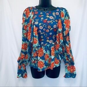 Belle Vere Anthropologie Boho Ruffled Top Size S